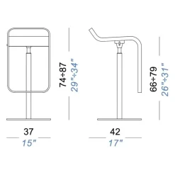 LEM S80 Barhocker Gestell Weiß 74-87cm