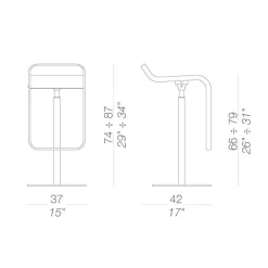 LEM S80 Barhocker Sitzfläche Laminat 66-79cm