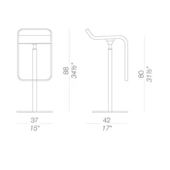LEM S81 Barhocker Sitzfläche Leder H88cm