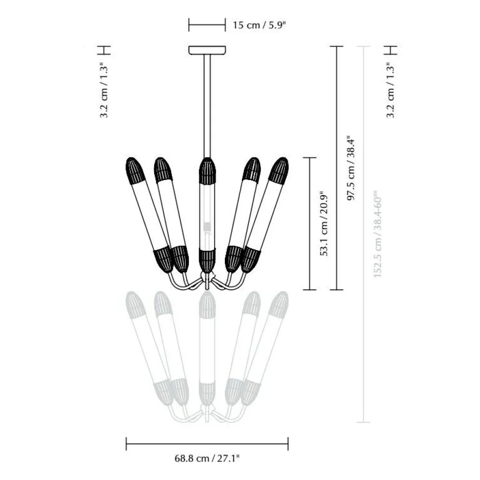 Lemon Squeeze Kronleuchter kurz