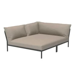 Level 2 Cozy Gartensofa links Gestell dunkelgrau