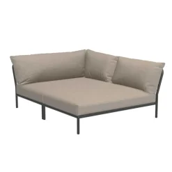 Level 2 Cozy Gartensofa rechts Gestell dunkelgrau
