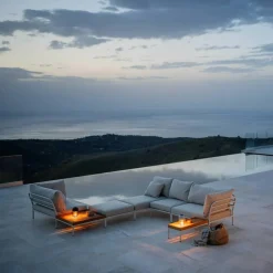 Level 2 Gartensofa links Gestell muted white