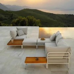 Level 2 Gartensofa links Gestell muted white