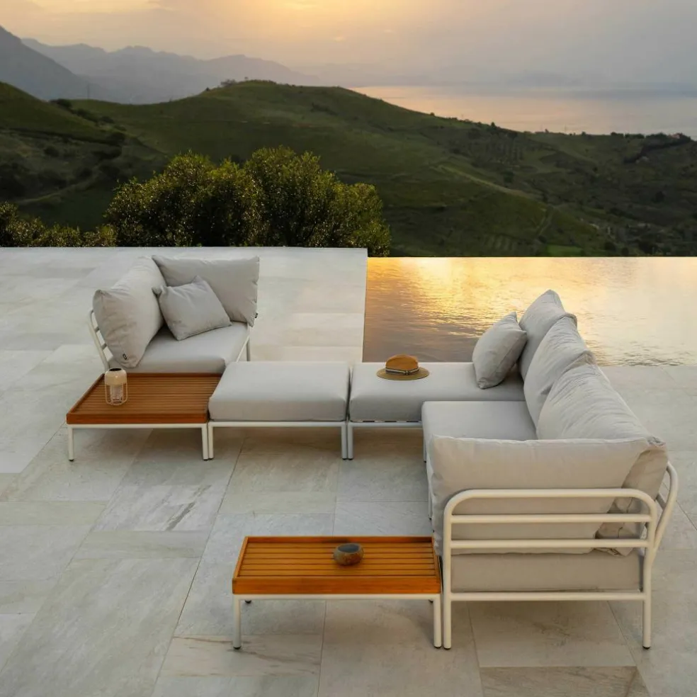 Level 2 Gartensofa links Gestell muted white