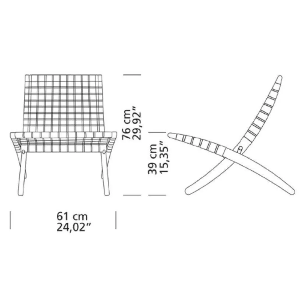 Limited Edition MG501 Cuba Chair klappbar mit Baumwollgurten