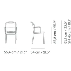 Linear Steel Gartenarmlehnstuhl