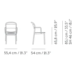 Linear Steel Gartenarmlehnstuhl