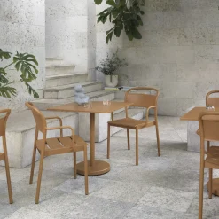 Linear Steel Gartenarmlehnstuhl