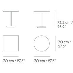 Linear Steel Gartentisch Ø 70cm