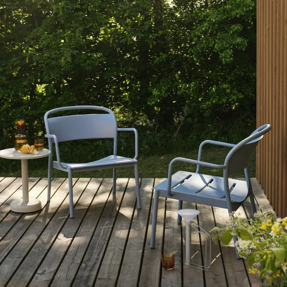 Linear Steel Lounge Gartenarmlehnstuhl