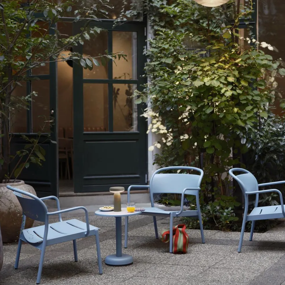 Linear Steel Lounge Gartenarmlehnstuhl