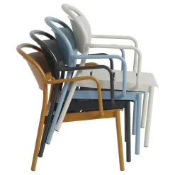 Linear Steel Lounge Gartenarmlehnstuhl