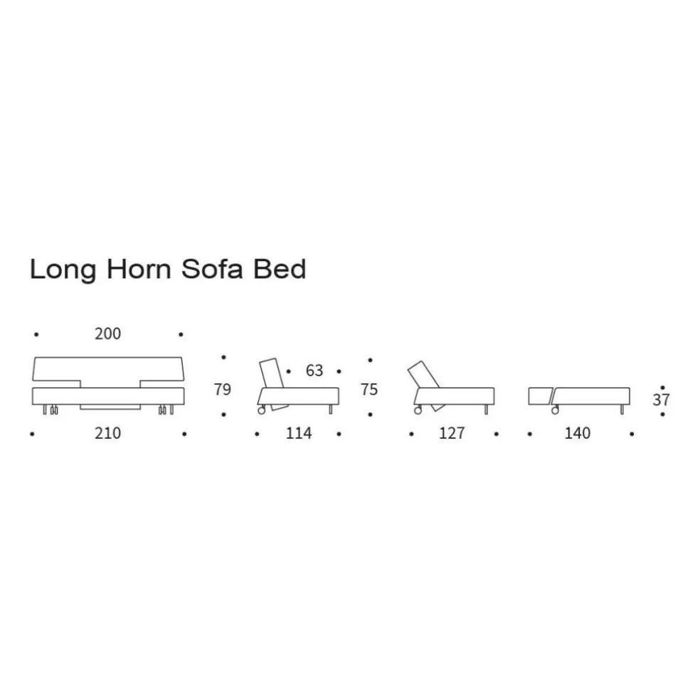 Long Horn Deluxe Excess Schlafsofa 210x114cm