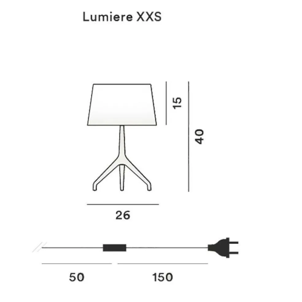 Lumiere XXS Tischleuchte Gestell Schwarzchrom