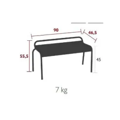 Luxembourg Gartenbank ohne Rückenlehne
