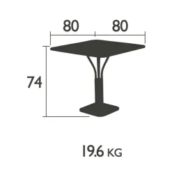 Luxembourg Gartentisch 80x80x74cm