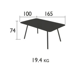 Luxembourg Tisch 165x100x74cm