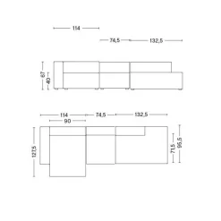 Mags 3-Sitzer Sofa 321x127,5x67cm