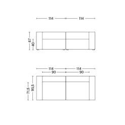 Mags 2,5-Sitzer Sofa 228x95,5x67cm
