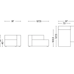 Mags Sofa-Modul Chaiselongue Rechts 97x127,5cm