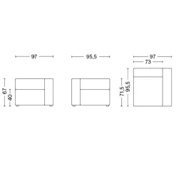 Mags Sofa-Modul Rechts schmal 97x95,5cm