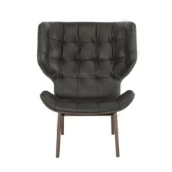 Mammoth Sessel Leder Gestell dunkel gebeizte Eiche