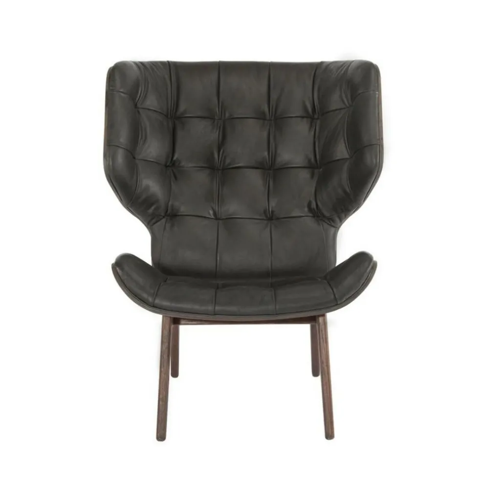 Mammoth Sessel Leder Gestell dunkel gebeizte Eiche