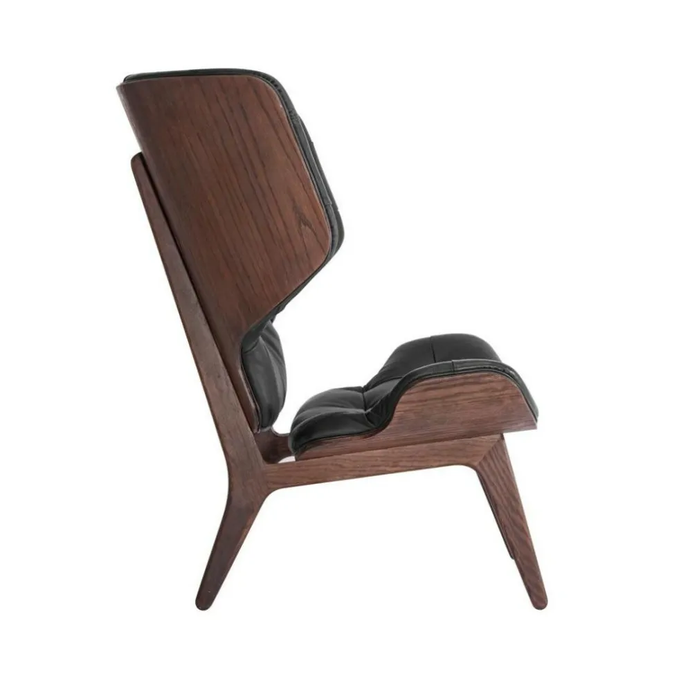 Mammoth Sessel Leder Gestell dunkel gebeizte Eiche