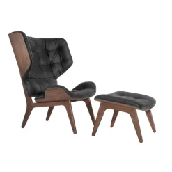 Mammoth Sessel Leder Gestell dunkel gebeizte Eiche