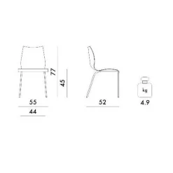 Maui Stuhl Gestell Stahlrohr verchromt
