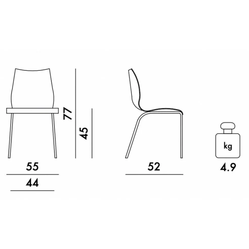 Maui Stuhl Gestell Stahlrohr schwarz lackiert