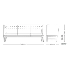 Mayor AJ5 3-Sitzer Sofa Gestell Eiche