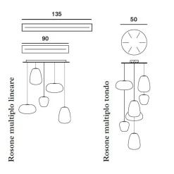 Mehrfach Baldachine für Pendelleuchten