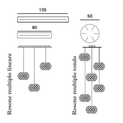 Mehrfach Baldachine für Pendelleuchten
