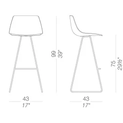 Miunn Barhocker Kufengestell schwarz H75