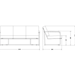 Moser Modell 1438 3-Sitzer Sofa