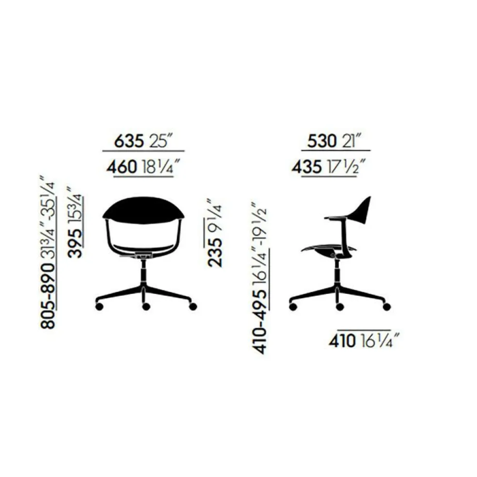 Mynt Bürostuhl Eiche Gestell Aluminium