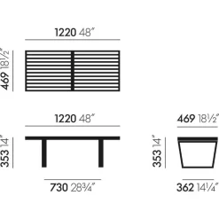 Nelson Bank 122x46,9x35,3cm