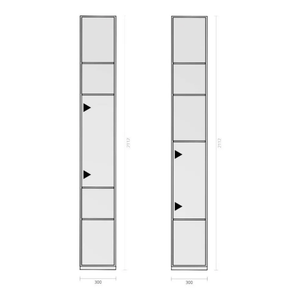 Nex Pur Regal mit Tür 30x211.5x36cm