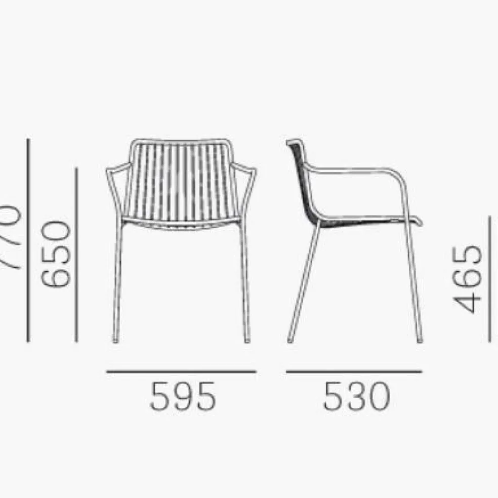 Nolita 3655 Gartenarmlehnstuhl/niedrige Rückenlehne