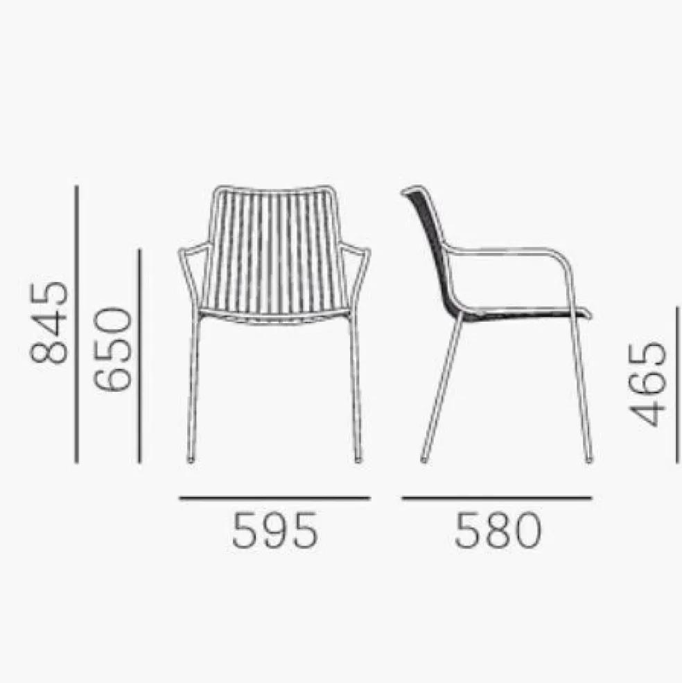 Nolita 3656 Gartenarmlehnstuhl/ hohe Rückenlehne