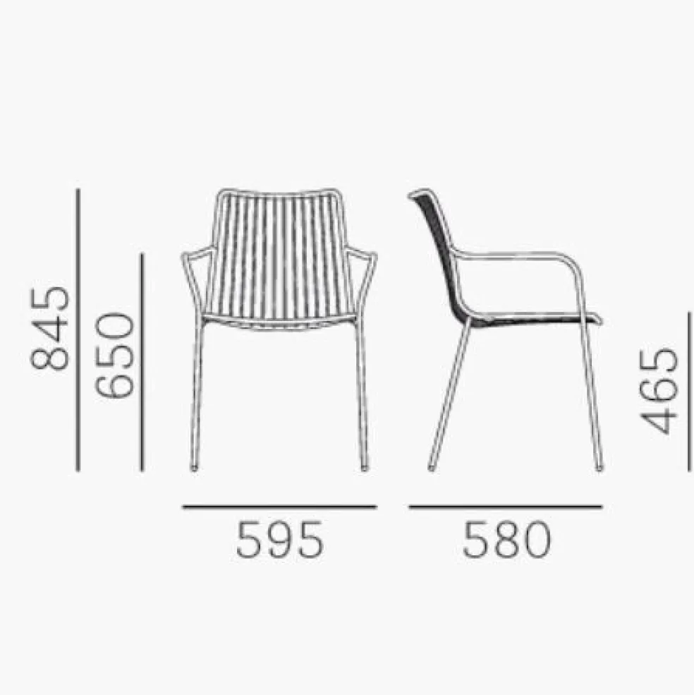 Nolita 3656 Gartenarmlehnstuhl/ hohe Rückenlehne