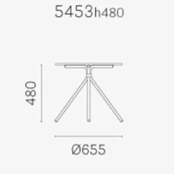 Nolita 5453 H480 Gartentisch rund H 49cm