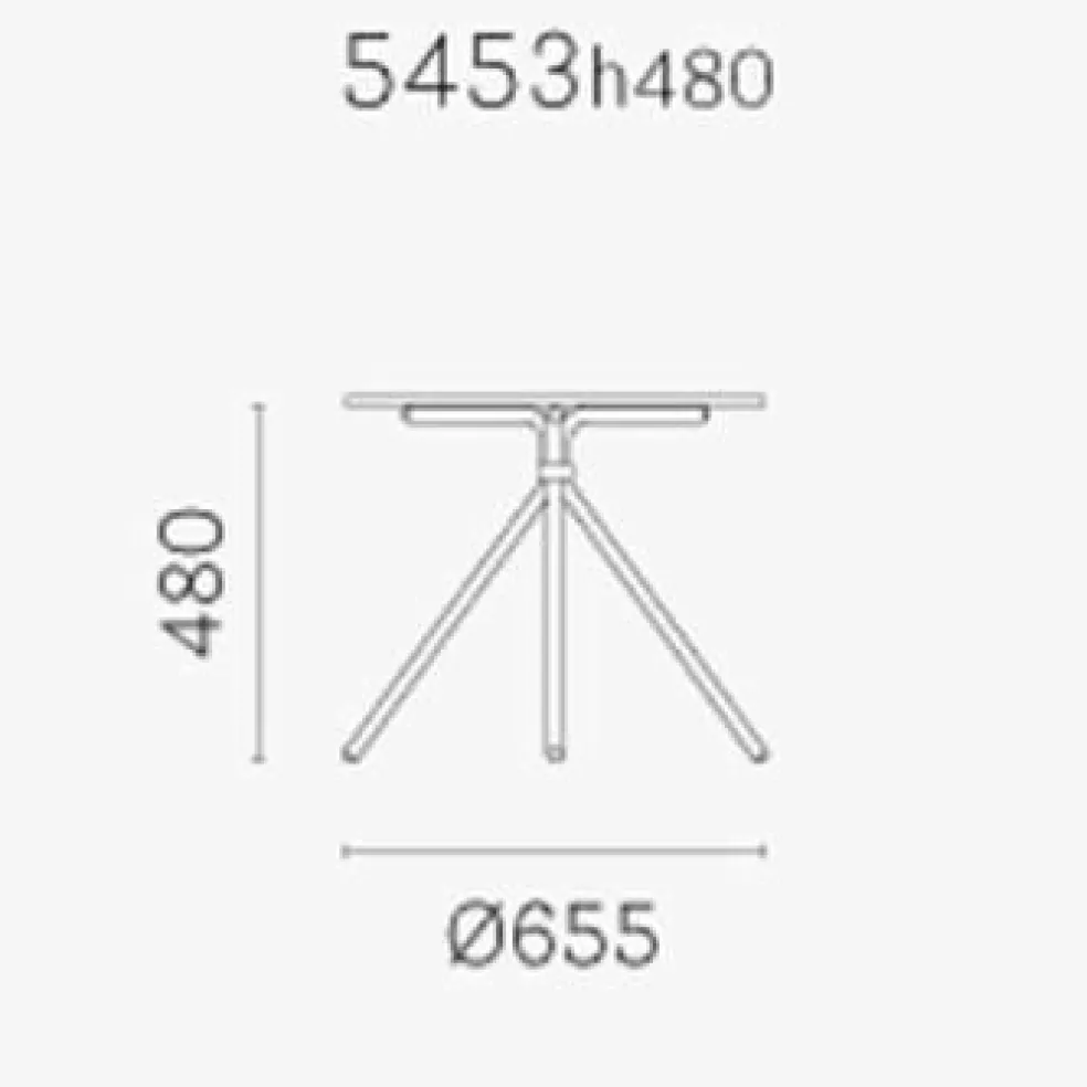 Nolita 5453 H480 Gartentisch rund H 49cm