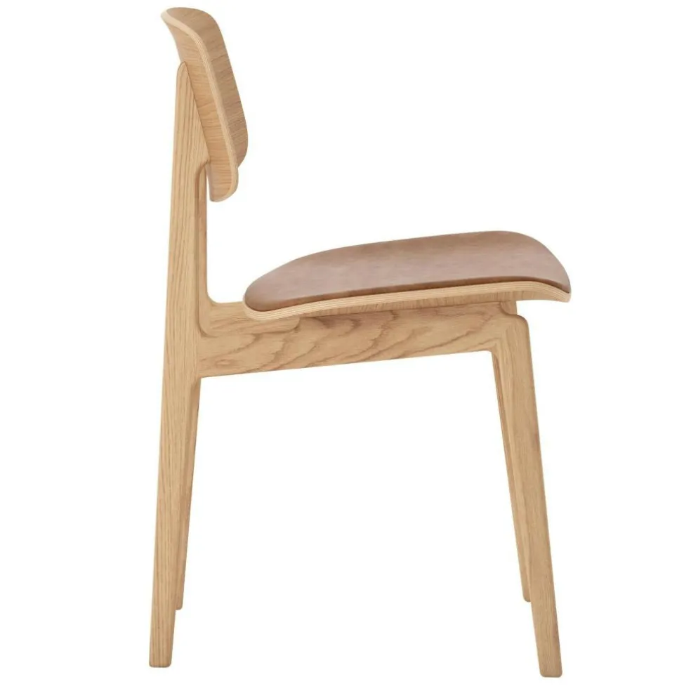 NY11 Dining Chair Leder Gestell Eiche Natur
