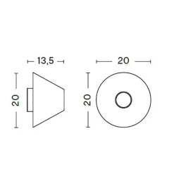 Ono Flush Mount Wandleuchte Ø20cm