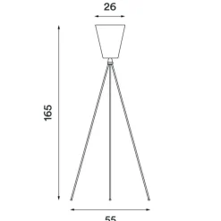 Oslo Wood Stehleuchte Gestell Hellgrau