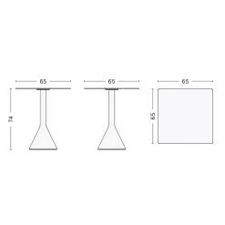 Palissade Cone Gartentisch 65x65cm