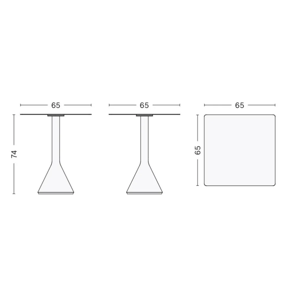 Palissade Cone Gartentisch 65x65cm